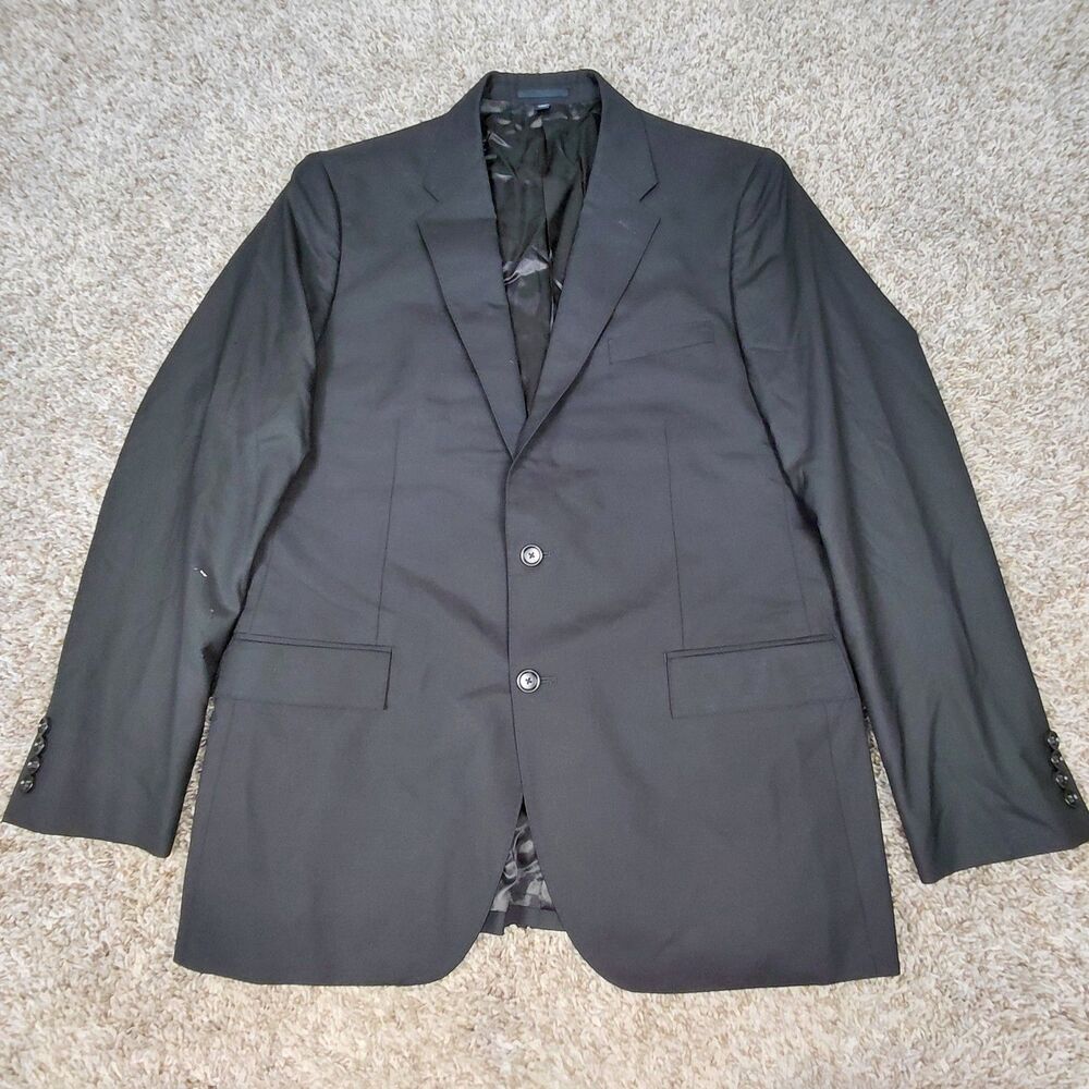 J. Crew Loro Piana Blazer Mens 44L Black Two Button Superfine Wool Sport READ